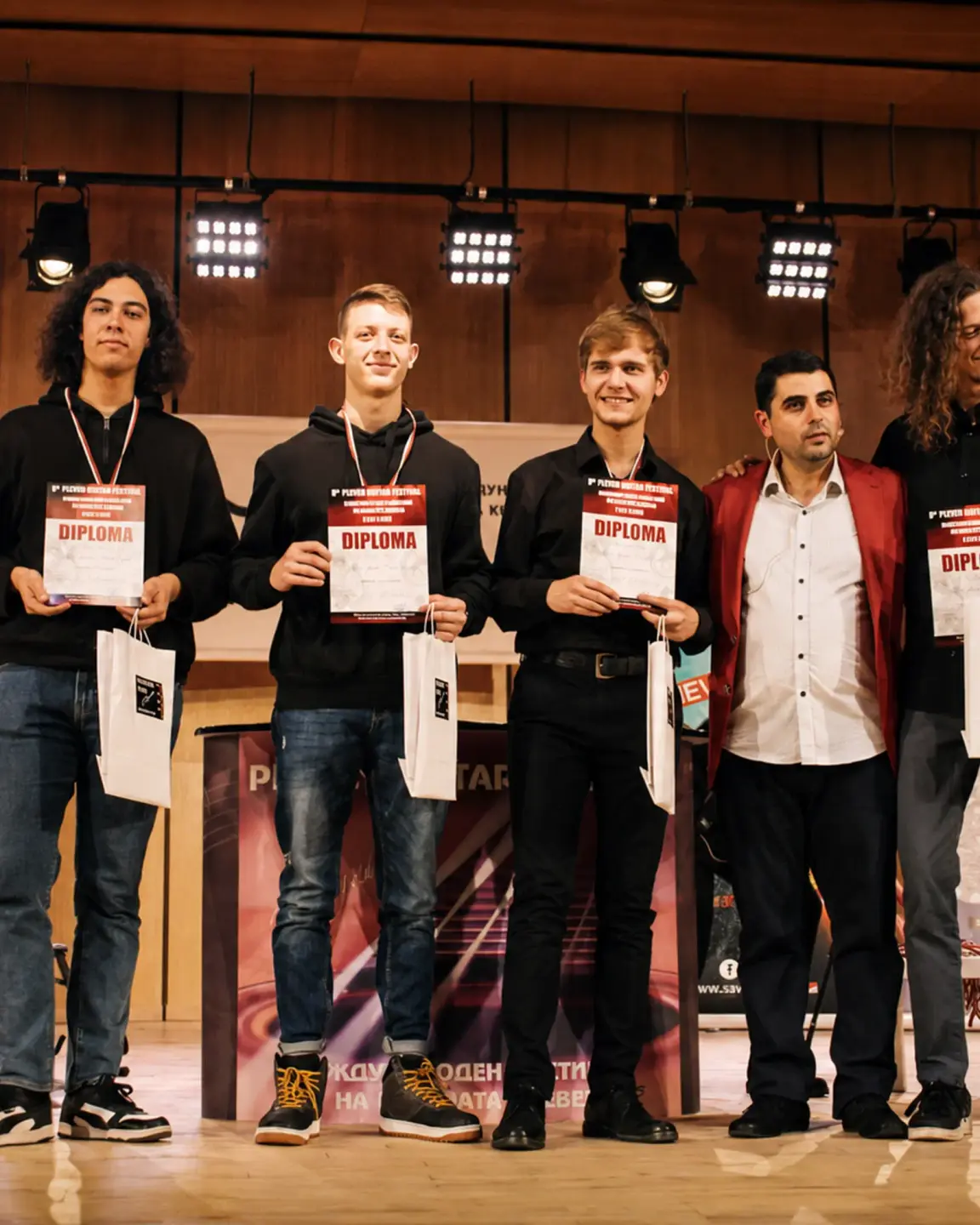 Award recipients at Pleven Guitar Festival